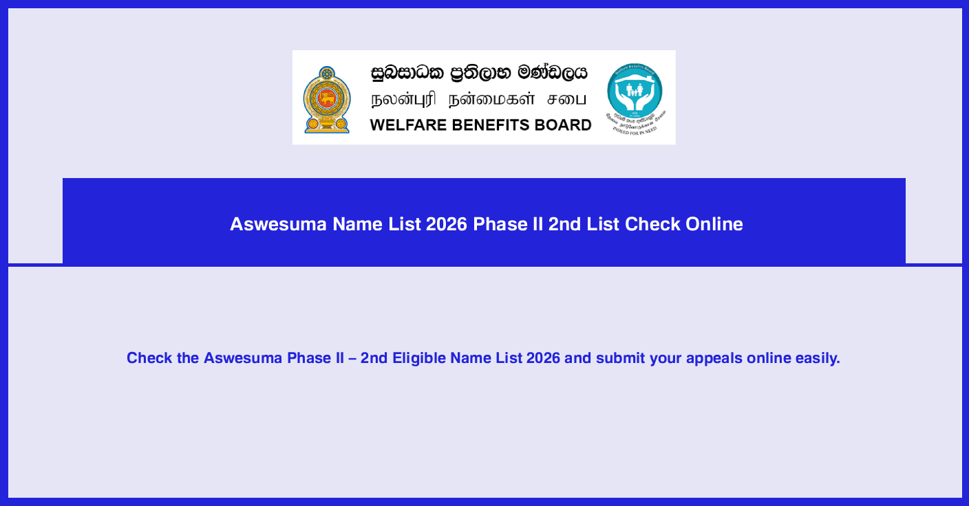 Aswesuma Name List 2026 Phase II 2nd List Check Online