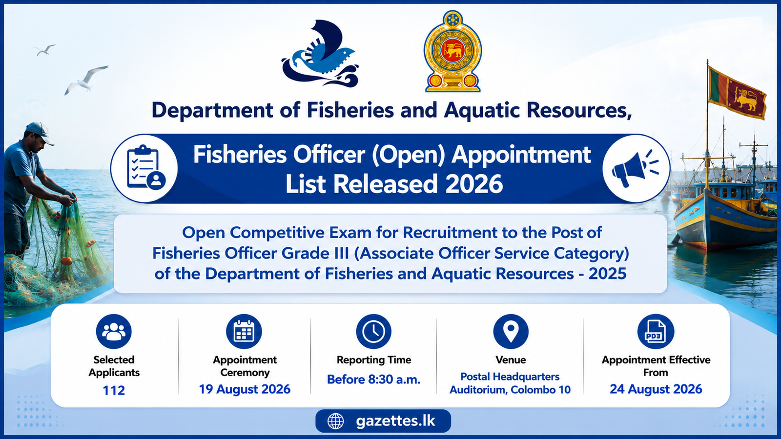 Fisheries Officer Grade III Appointment List Released 2026